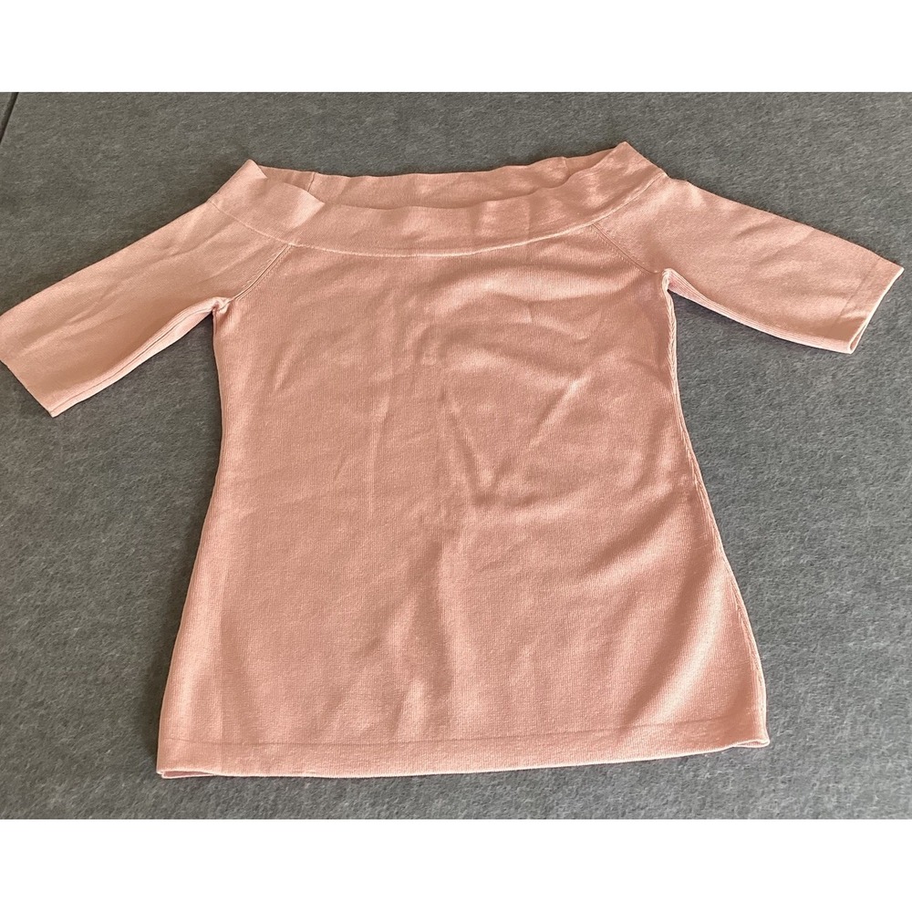 Cleangirl Balletcore Soft Girl WHBM SZ XS and boatneck Shiny Ribbed 3/4 sleeve